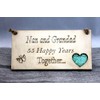 Nan and Grandad Grandparents Anniversary Gift Plaque Gift 55 Years