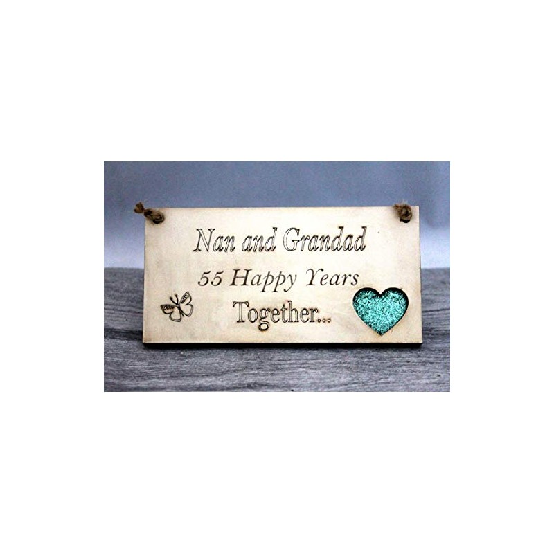 Nan and Grandad Grandparents Anniversary Gift Plaque Gift 55 Years