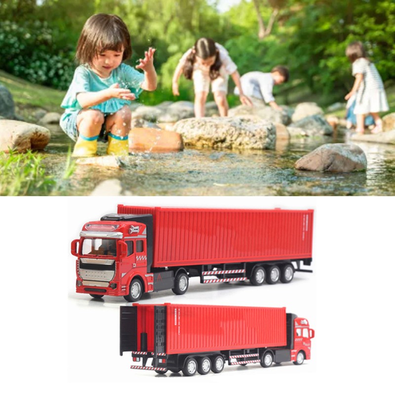Pull Back Container Truck Toy High Simulation Plastic Alloy Container