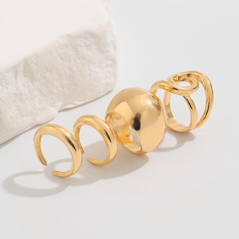 Chunky Rings for Women Silver Stacking Rings Gold Rings Set