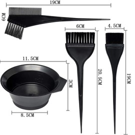 D.A.Y. Republic 4pcs Hair Colouring Tools, Hair Dyeing Tool Set, Double-sided Brush, Colouring Comb and Bowl Kit, Perfect for DIY Home Salon, All in one Reusable Accessory Kit