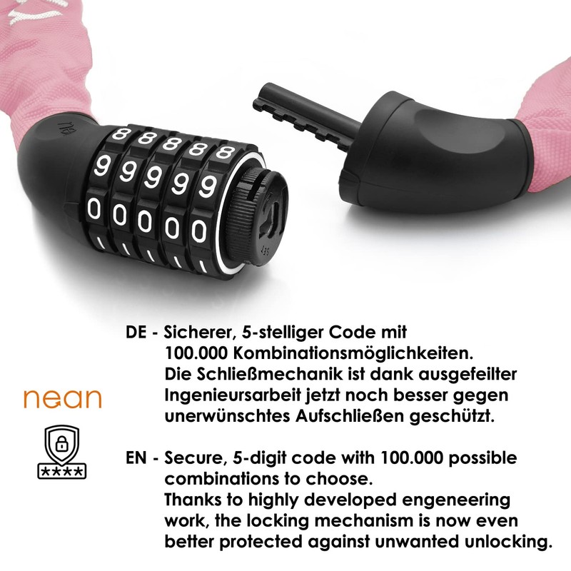 nean Bicycle Chain Lock with a Number Bicycle Chain Lock,