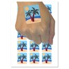 Two Palm Trees Tropical Temporary Tattoo Water Resistant Fake Body