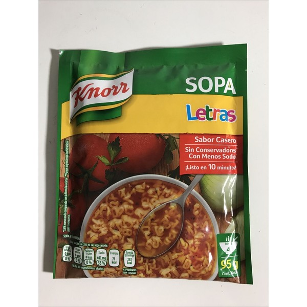 6-Pk Knorr Sopa Letras Knorr Mex Alphabet Soup. 95g/3.3oz