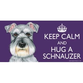 KEEP CALM AND HUG A SCHNAUZER Cute Color Car Fridge Dog Magnet 4x8 Waterproof