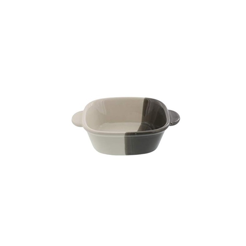 minoruba（ミノルバ）グラタン皿 正角 バイカラー 耐熱皿 角皿 カフェ食器 (グレー)