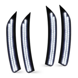 NEIFILES LED White Side Marker Light Compatible with Chrysler 200 Sedan 2015 2016 2017 Smoked Lens Fender Bumper White Lamps Pack of 4