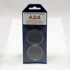 Air-Tite Direct Fit Coin Capsule A24 for U.S. Quarters in JP's Retail Packaging