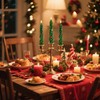 shuangjishan Christmas Tree Flameless Candles: 2Pcs LED Taper Christmas Candles