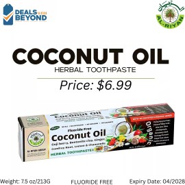 Al-Riyan Group Organic Coconut oil Herbal Toothpaste Al Riyan 10 in 1 herbs Fluoride free 7.5oz