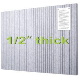 G Gamit Felt Bulletin Board Wall Tiles Large Cork Board Alternative 12 Pack 11.81”x11.81”x0.47” Slat Wall Panel Felt Pin Board with Safe Removable Adhesive Tabs for Home Office School (V-Silvergray)