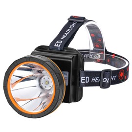 Hunting friends Superbright - Linterna frontal LED recargable, luz de camping de alta potencia, 2 modos, impermeable, faro ajustable, cabeza dorada para caza, pesca, senderismo (luz blanca)
