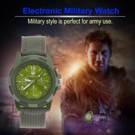 Electronic Digital Wristwatch, Man’s Watch, Durable Nylon Strap, Sport, Cool Fashion, Wrist Watches, Base, Army Green