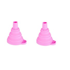 Embudo de silicona plegable de grado alimenticio, mini embudo dispensador de líquidos para el hogar, herramientas de cocina subtanque de sal y azúcar, suministros de bricolaje (2 rojos)