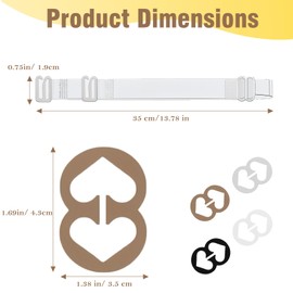 Ouligay 4 Pairs Clear Bra Straps Invisible Bra Straps Clips for Women Adjustable Transparent Bra Strap Bra Clips to Make Racerback Non-Slip Bra Strap for Strapless Bra