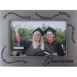 Malden Graduation Pewter Wavy Words Picture Frame, 4-Inch by 6-Inch