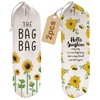 2Pcs Sunflower Plastic Bag Holder for Kitchen Essentials, Reusable Hanging