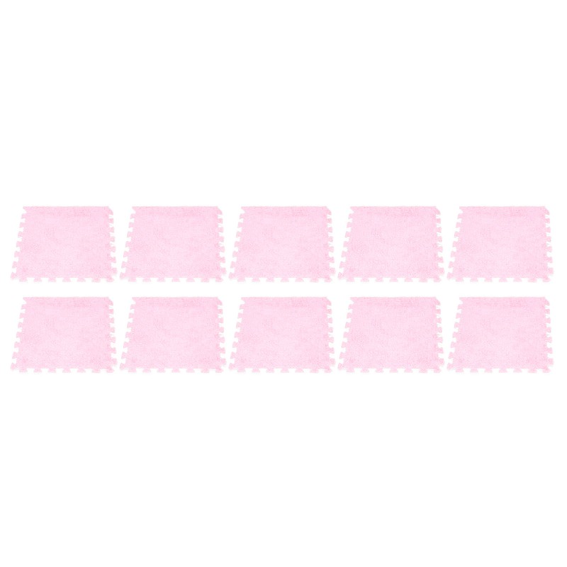 10pcs Plush Foam Floor Mat Prevent Slip Cuttable Thickened Interlocking