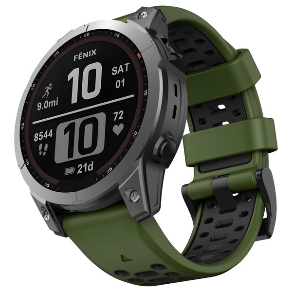 ISABAKE Compatible with Fenix 6 Band 22MM Easy-fit Soft Silicone