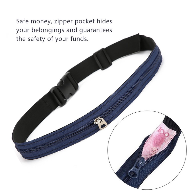 480 Anti Theft Money Belt Lining Zipper Close Wallet Outdoor
