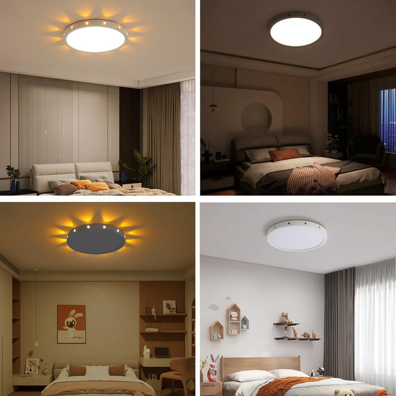 Anmaice 12in 24Watt Flush Mount led Ceiling Light fixtures.Remote Control