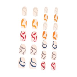 Healvian Press Nails Press Nails Full Cover Fingernail Tips Line Art Manicure Decors