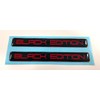 2 x BLACK EDITION Domed Stickers/Decals - Red on Black