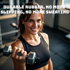 AurolaGlow Gym Training Grip - Anti-Slip Rubber Gym Hand Grips - Ideal for Strength Training, Weight Lifting, Dumbbells, Deadlifts - 1 Pair