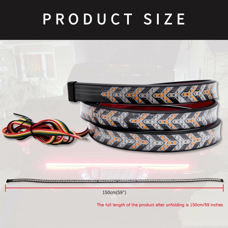 KEEPDSGN Truck Tailgate Light Bar 60" Arrow LED Strip Sequential