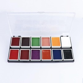 12 Colors Alcohol Activated SFX Makeup Paint Palette, Professional Waterproof Sweatproof Face and Body Paint,Long Lasting Special Effect Makeup Use for Cosplay, Theatre, Film