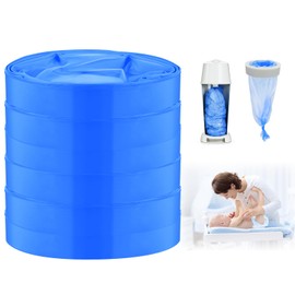 BUTBU Pack of 6 Nappy Bin Refill Cassettes, Baby Nappy Bin Refill Film, 4.5 m Nappy Bag, Refill Film Compatible with Angelcare, Tommee Tippee, Spross, LitterLocker (Blue)