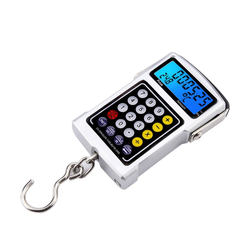 Electronic Fish Hook Scale 50Kg Luggage Weighing 7 in 1