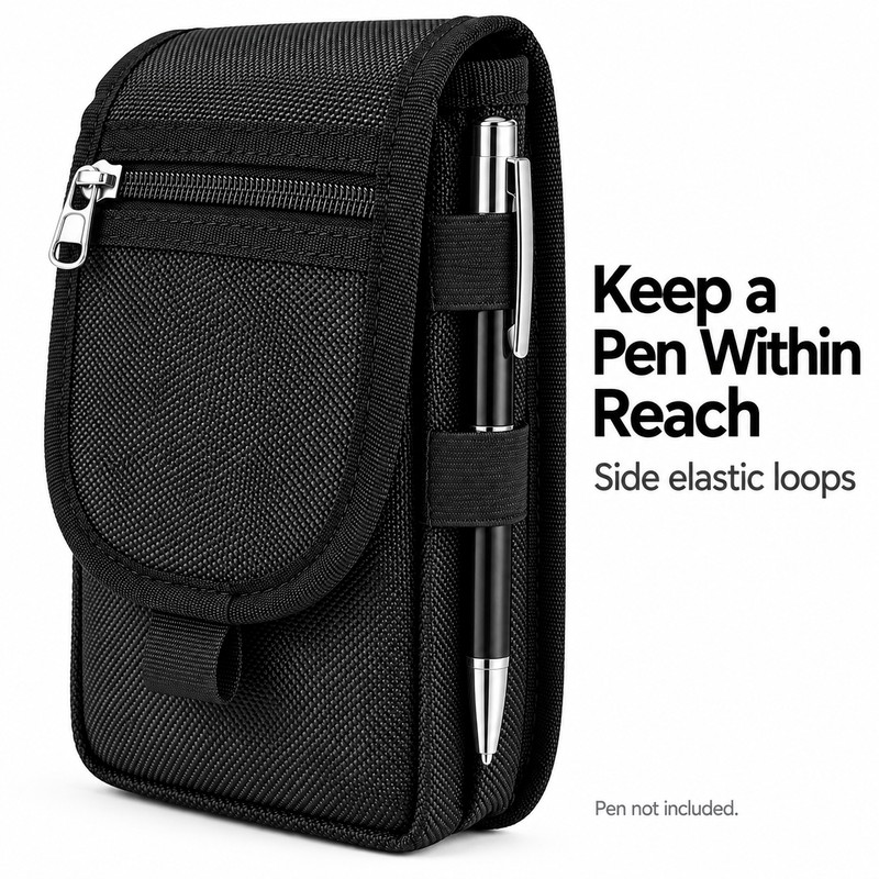 Phone Belt Pouch – Nylon Multi-Pocket Holder for Hands-Free Travel,