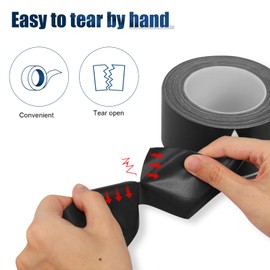 Harciety Black Duct Tape Heavy Duty, 1.88 Inch x 35 Yard Waterproof Strong Adhesive Duct Tape for Indoor Outdoor Repairs Tear by Hand, 1 Roll