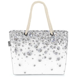 VOID Diamanten Steine Schmuck Strandtasche Shopper 58x38x16cm 23L XXL Einkaufstasche Tasche Reisetasche Beach Bag