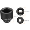 sourcing map 4 Point Square Socket 1/2" Drive 30mm Metric