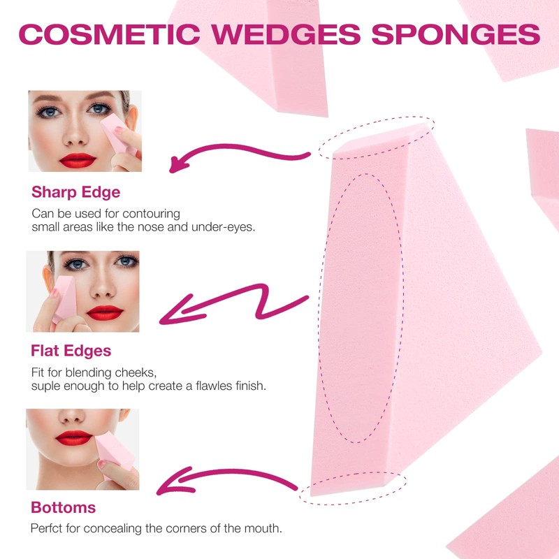 WSYUB Makeup Sponges Wedges, Disposable Makeup Applicator Cosmetic Wedges Sponges