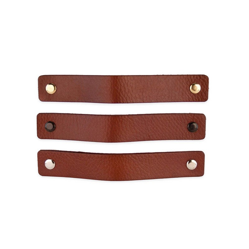 Brute Strength - Leather Furniture Handles - Cognac - 2pcs