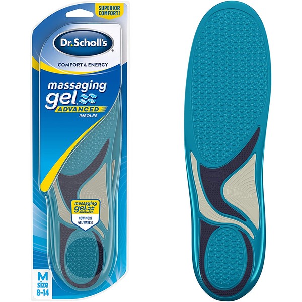 Dr. Scholl’s Comfort and Energy Massaging Gel Insoles for Men, 1 Pair, Size 8-14