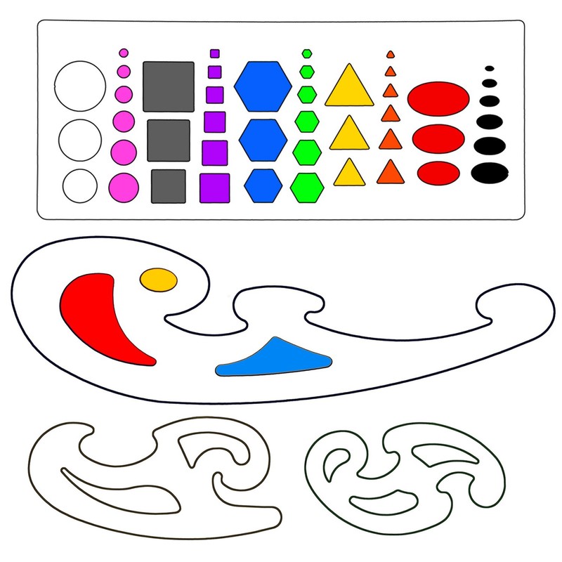 6 Pieces French Curve and Template Ruler Set Drawing Template