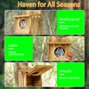Large Owl House Outdoor (15x9x7.6 in) - Carbonized Cedar Nesting