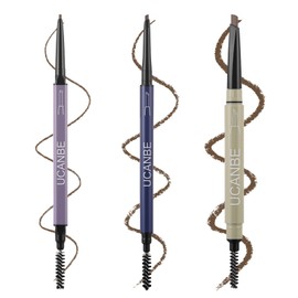 UCANBE 3 PCS Eyebrow Pencils for Women, Brow Pencil Included 3 Types of Tips - Shapes, Defines, Fills, Dual-Sided, Long-Lasting Brow Makeup, Light Brown