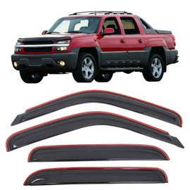 IKON MOTORSPORTS in Channel Window Visors Compatible with 2001-2006 Chevy Silverado & GMC Sierra Yukon XL 1500 2500 3500 Crew Cab, Acrylic Smoke/Tinted Rain Guards, Side Window Wind Deflectors 4PCS