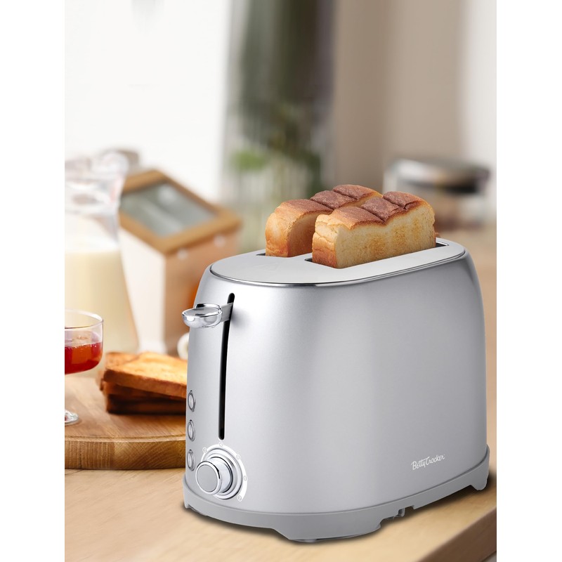 Betty Crocker 2-Slice Multi-Function Toaster, Toaster 2 Slice with Extra