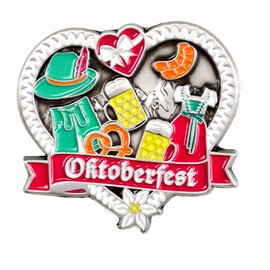 German Themed Metal Enamel Oktoberfest Scene Heart Hat Pin, Ideal for Oktoberfest Costume Men, Add Touch to Your Party Oktoberfest Costume With Hat Pins for Men | By Oktoberfest Haus