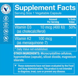 The Vitamin Shoppe Vitamin K2 MK-7 100 MCG - Bone Density & Arterial Health | Menaquinone-7 | 60 Capsules | Vegan