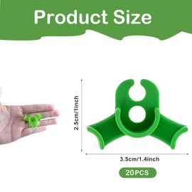 Lxtness Pack of 20 Plant Benders, Plant Trainer for Low Load, Plant Support Clips, 90 Degree Plant Stem Trainer for Bending Plant Stems and Changing the Growth Direction (Green)
