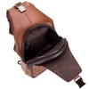 Leather Sling Bag Crossbody Backpack for Men Women Outdoor Travel