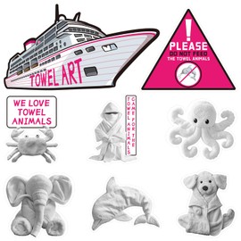 8pcs Towel Animals Cruise Door Magnets, Funny Large Carnival Ship Cabin Door Decoration Magnetic for Refrigerator Car Fridge Decor