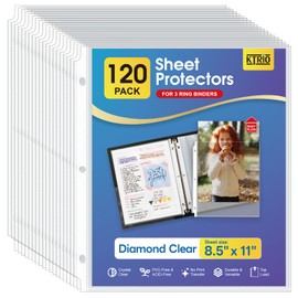 KTRIO 120 Pack Sheet Protectors 8.5 x 11 inch, Clear Page Protector for 3 Ring Binder, Plastic Sleeves for Binders, Top Loading Paper Sheets Document Sleeve Letter Size, Office & Home